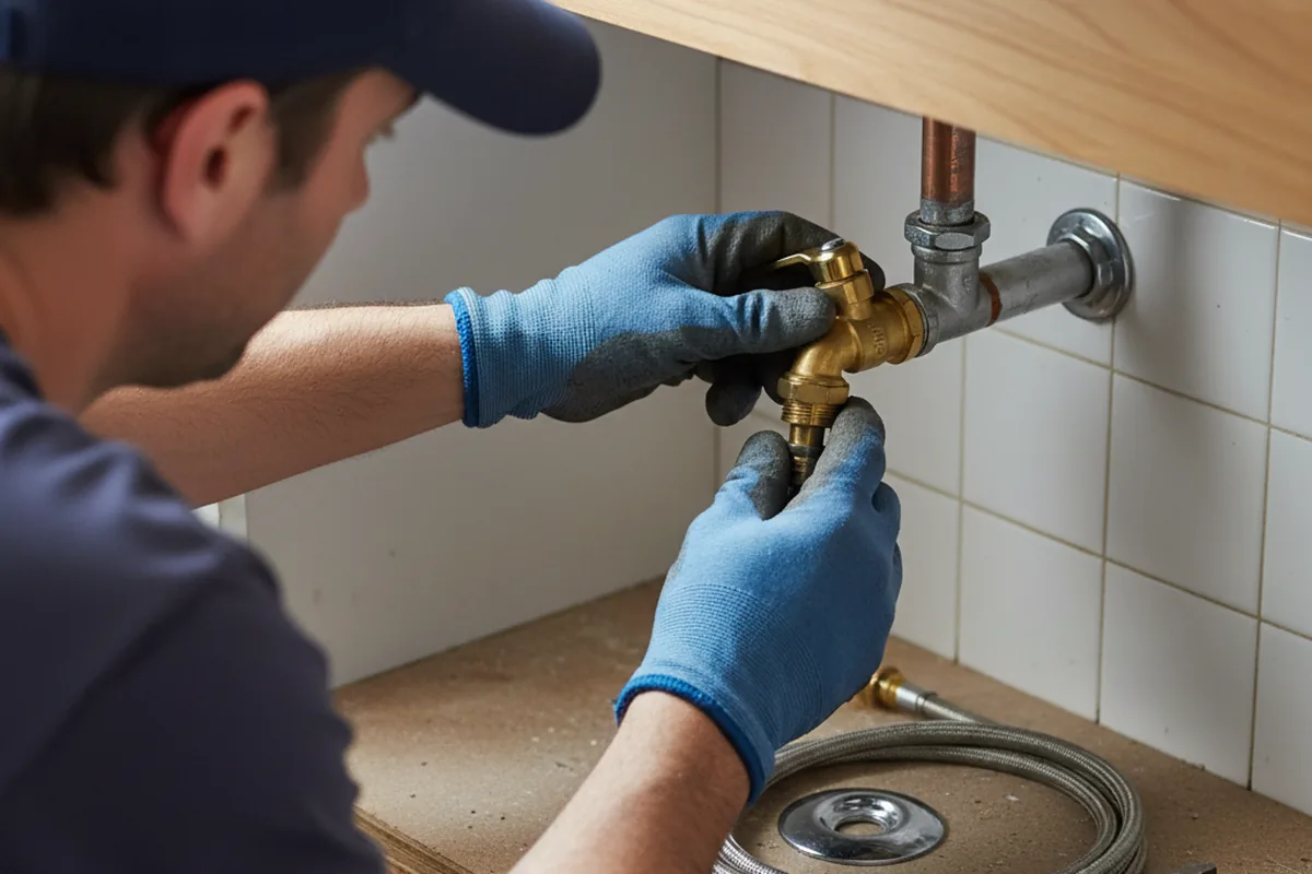 Shutoff valve and fitting work during Emergency Plumbing in Tuscarawas